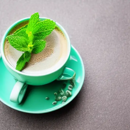 mint in a coffee cup